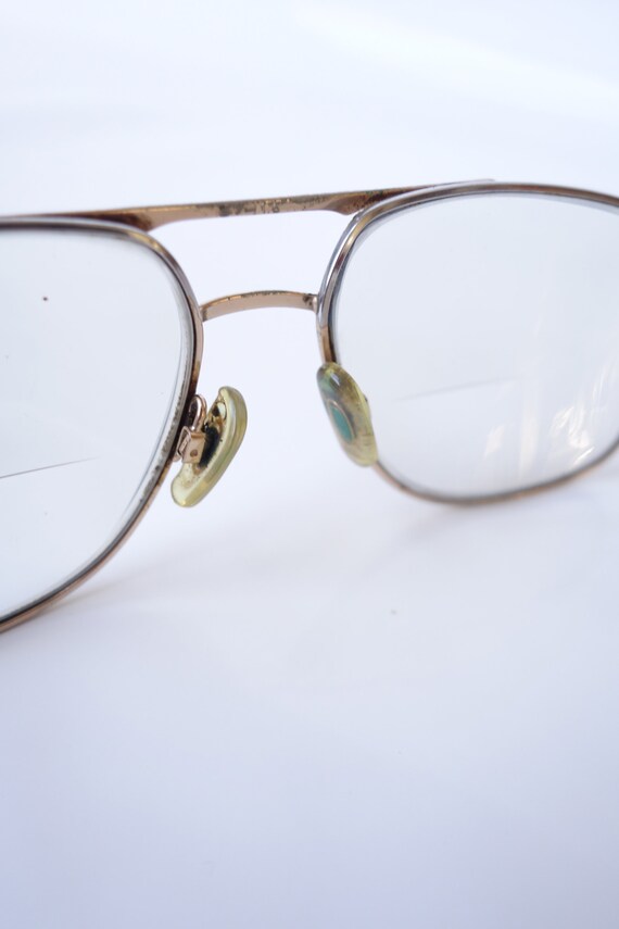 Vintage Mens Gold Wire Frame Glasses – Metallic G… - image 5