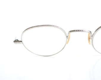 Vintage 1950s Wire Rim Glasses – Classic Pince Nez Eyeglass Frames – Silver Filigree Wire Frame Eyeglasses – Womens Antique Eyeglasses