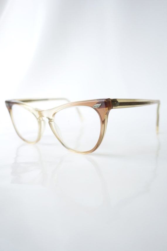 Honey Clear 1950s Cat Eye Eyeglasses – 50s Pin Up