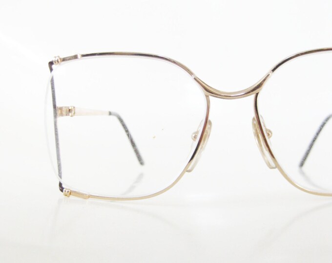 Avantgarde Womens Glasses Gold Oversized 1980s Eyeglasses Etsy