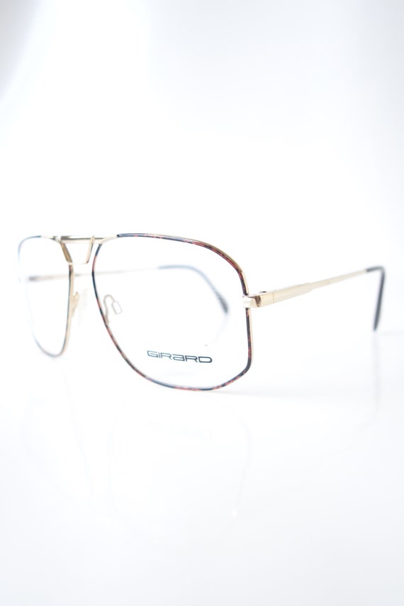 Mens Aviator Vintage Eyeglasses – 1980s Amber Tor… - image 3