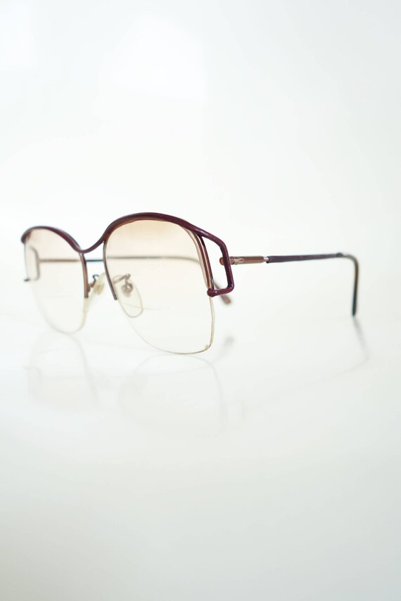 Vintage Tura Eyeglasses - Leather Detail Wire Fra… - image 4