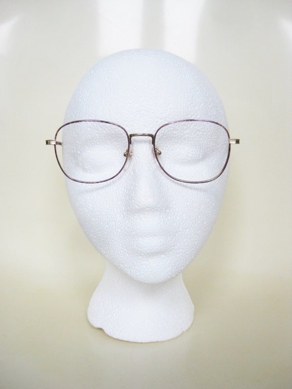 Pink Wire Frame Glasses - Womens Vintage 1980s Ov… - image 4