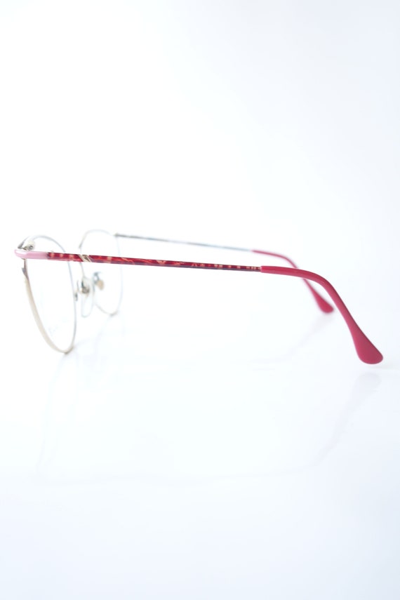 Ruby Red Wire Rim Eyeglasses – 1980s Womens Round… - image 4