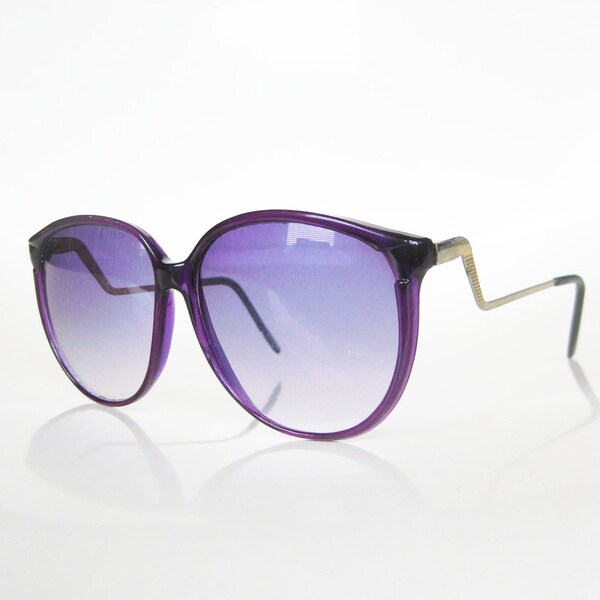 Vintage 1980s OVERSIZED Sunglasses Eyeglasses Glasses PURPLE Avant Garde LILAC Indie