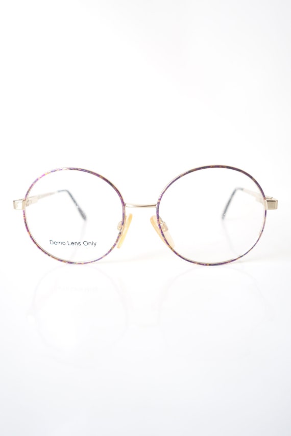 Purple Wire Rim Round Eyeglasses – 1970s Womens R… - image 1