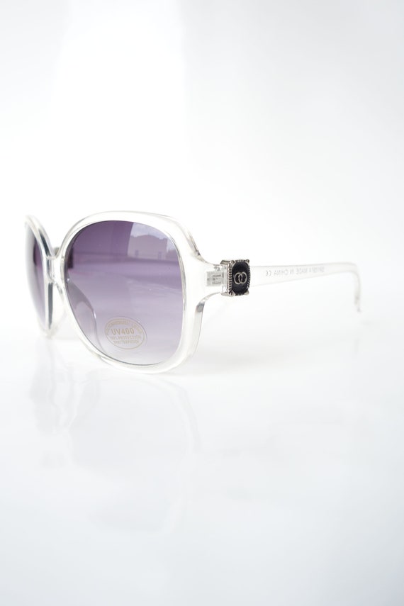 Clear Oversized Huge Retro Sunglasses – Womens Cl… - image 4