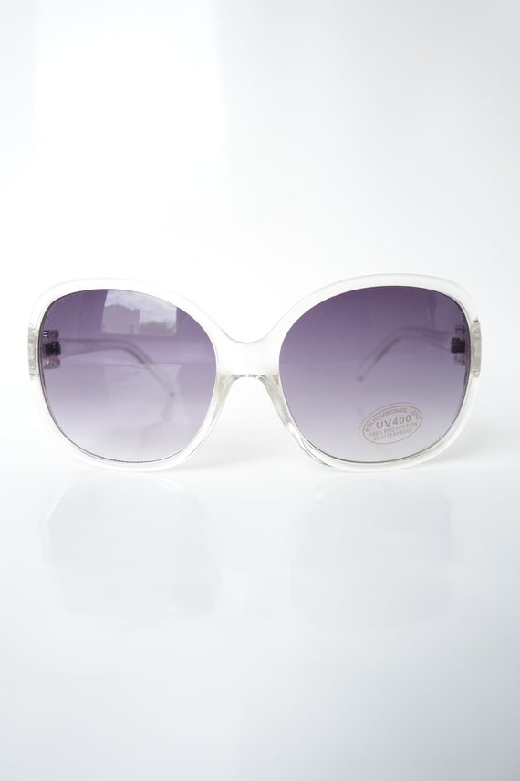 Clear Oversized Huge Retro Sunglasses – Womens Cl… - image 1