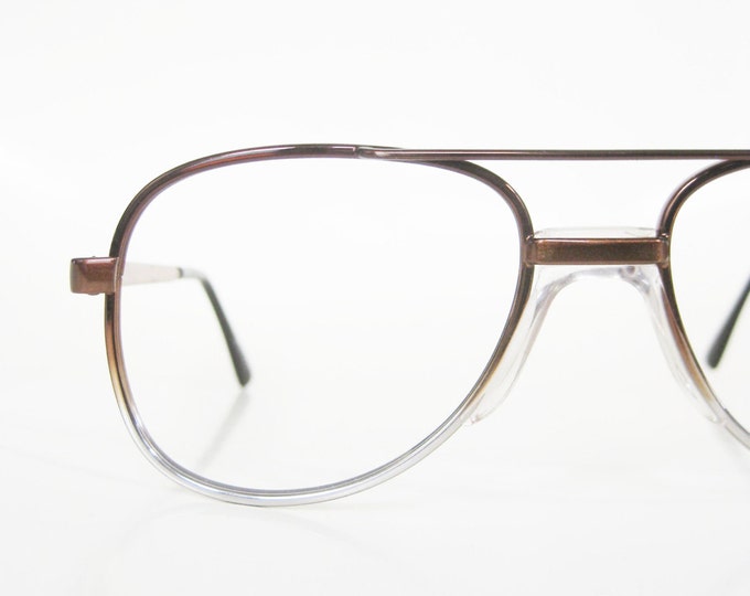 Vintage Mens Aviator Glasses 1970s Oversized Metallic Copper Etsy
