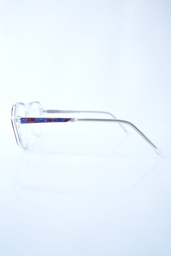 Colorful Blue and Red Eyeglasses – Vintage Clear … - image 4