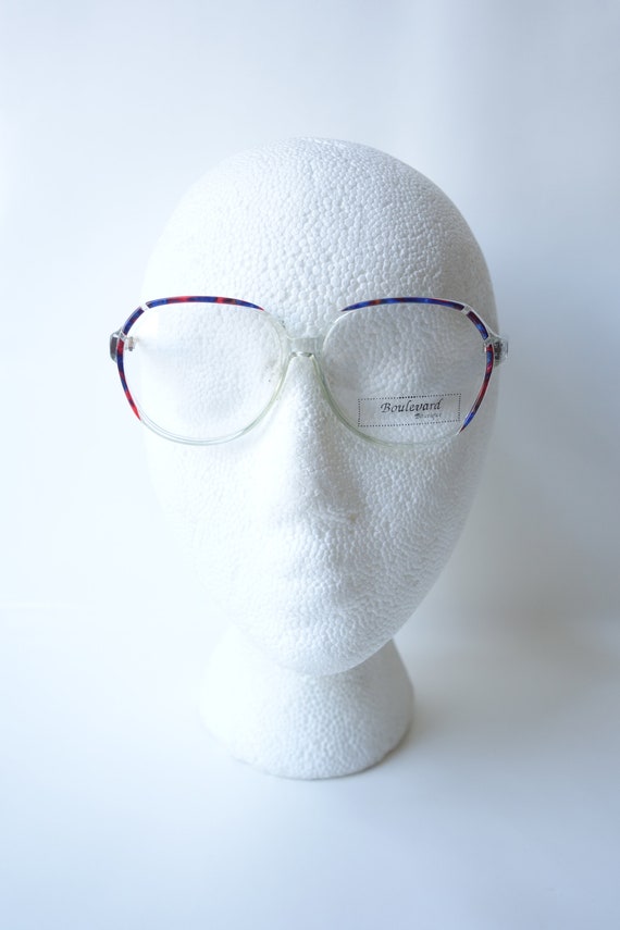 Colorful Blue and Red Eyeglasses – Vintage Clear … - image 6