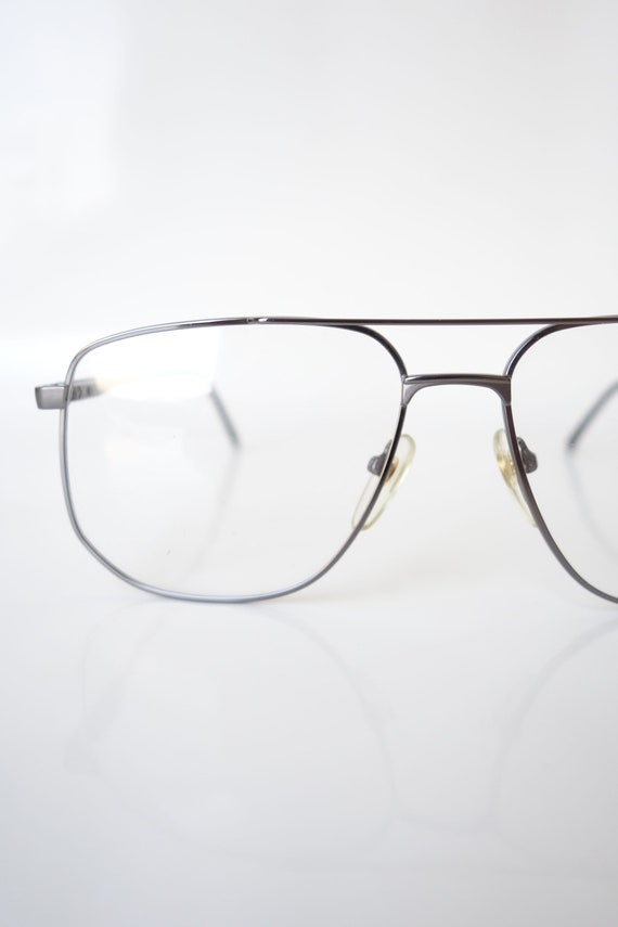 Shiny Chrome Aviator Eyeglass Frames – Vintage Men