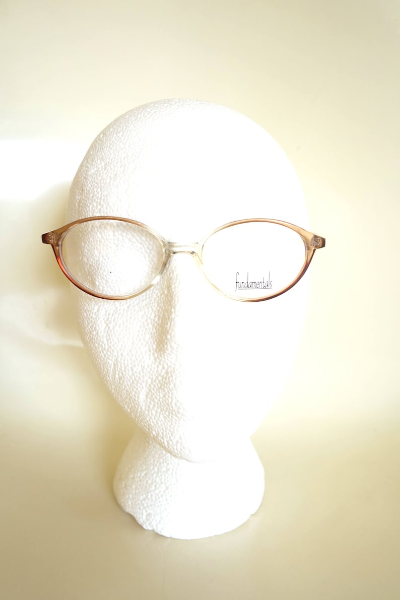 Clear Glasses with Light Grey Detail NOS Vintage Optical Frames Womens 90s Matrix Glasses Small Oval Glasses 1990s Small Y2k Glasses