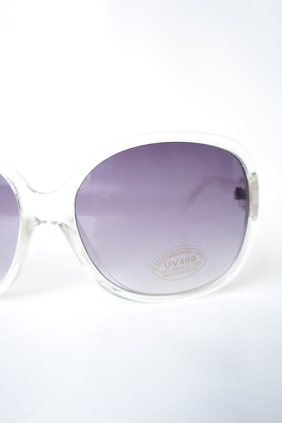 Clear Oversized Huge Retro Sunglasses – Womens Cl… - image 3
