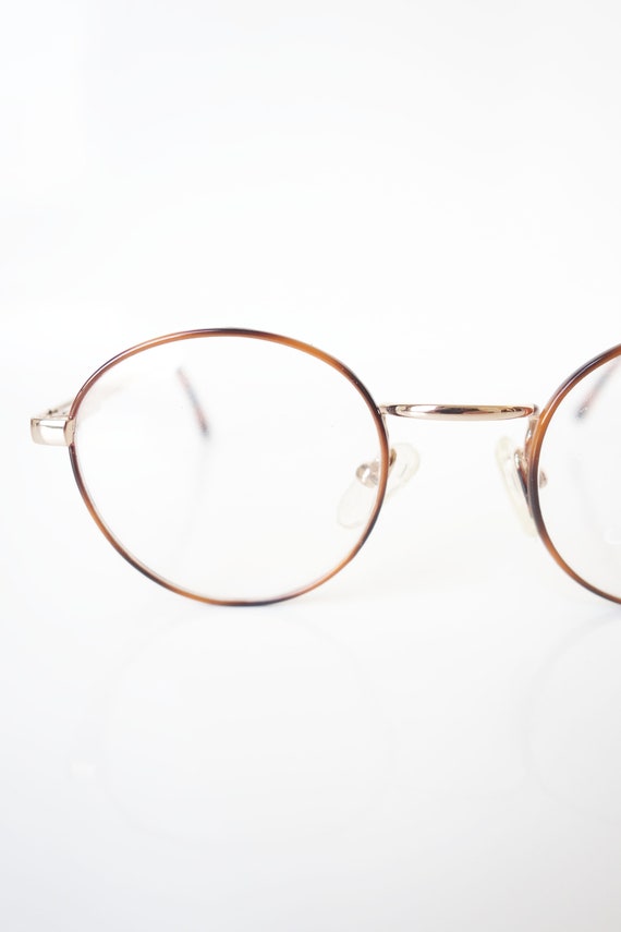 Womens Round Eyeglass Frames – Amber Tortoiseshel… - image 1