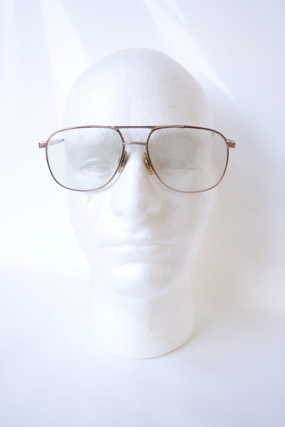 Vintage Mens Gold Wire Frame Glasses – Metallic G… - image 7