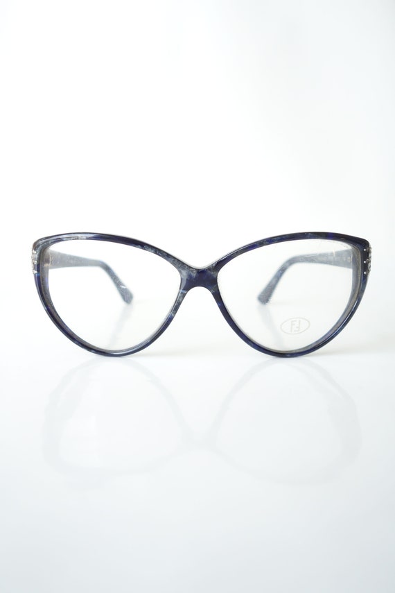 Vintage Fendi Lapis Blue 1980s Eyeglasses – Rhine… - image 3