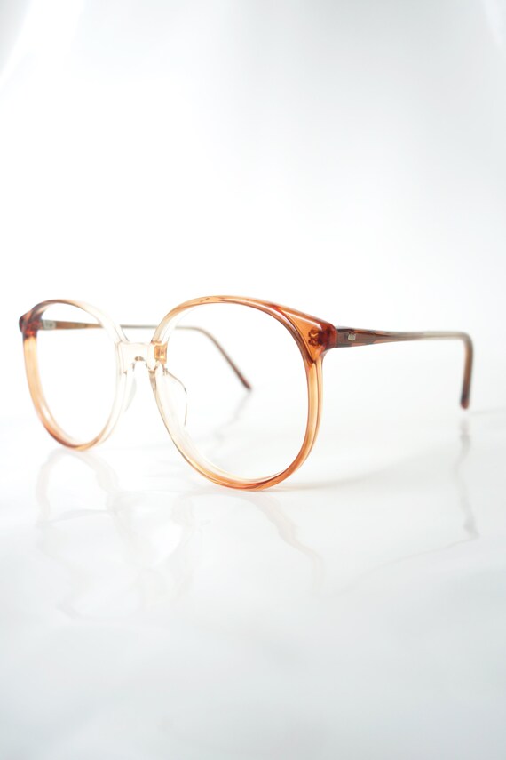 Vintage Round P3 Amber Eyeglasses – 1980s Oversiz… - image 3