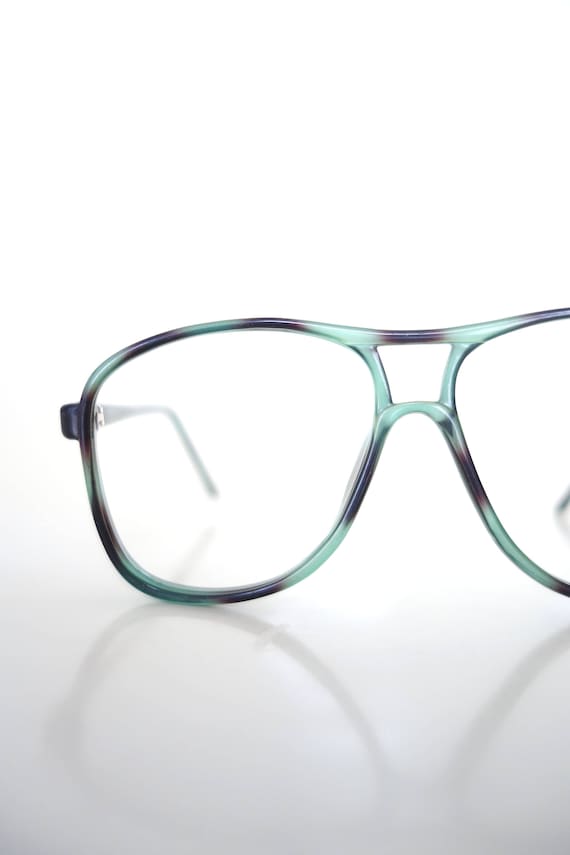 Vintage Mens Aviator Glasses - Green Oversized Avi