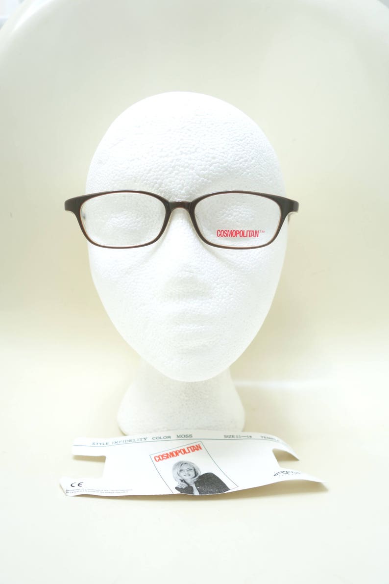 Moss Green and Brown Retro Eyeglasses 1980s Womens Reading Glasses Deadstock Vintage Hornrim Readers NOS Vintage Reading Glasses