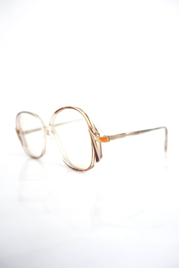 1970s Boho Chic Glasses Womens Vintage 70s Eyeglasses Metallic