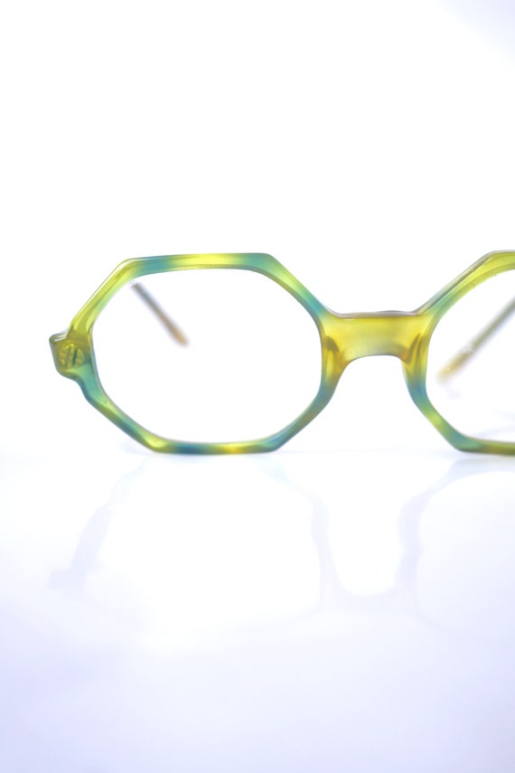 Lemon Lime 1960s Hexagon Glasses – 60s Mid Century