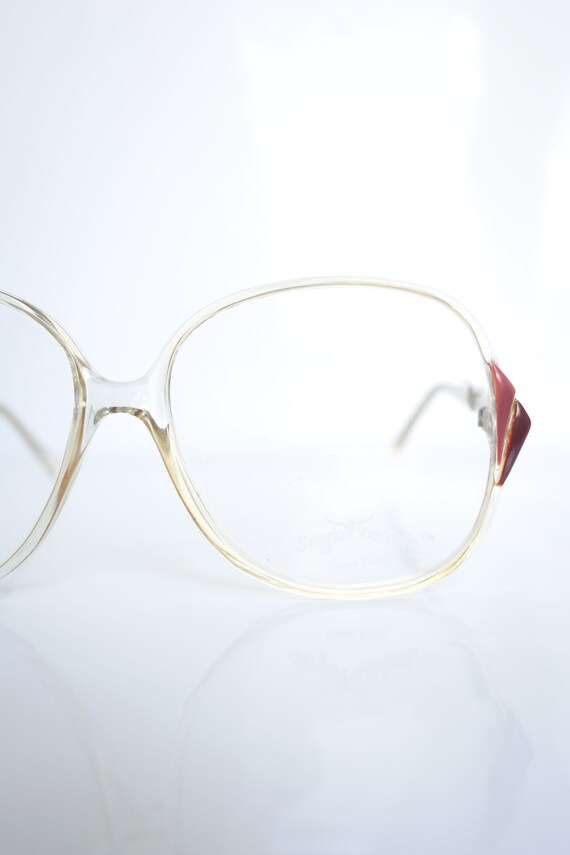 1980s Clear Glasses – Vintage Fake Pink and Clear Eye… - Gem