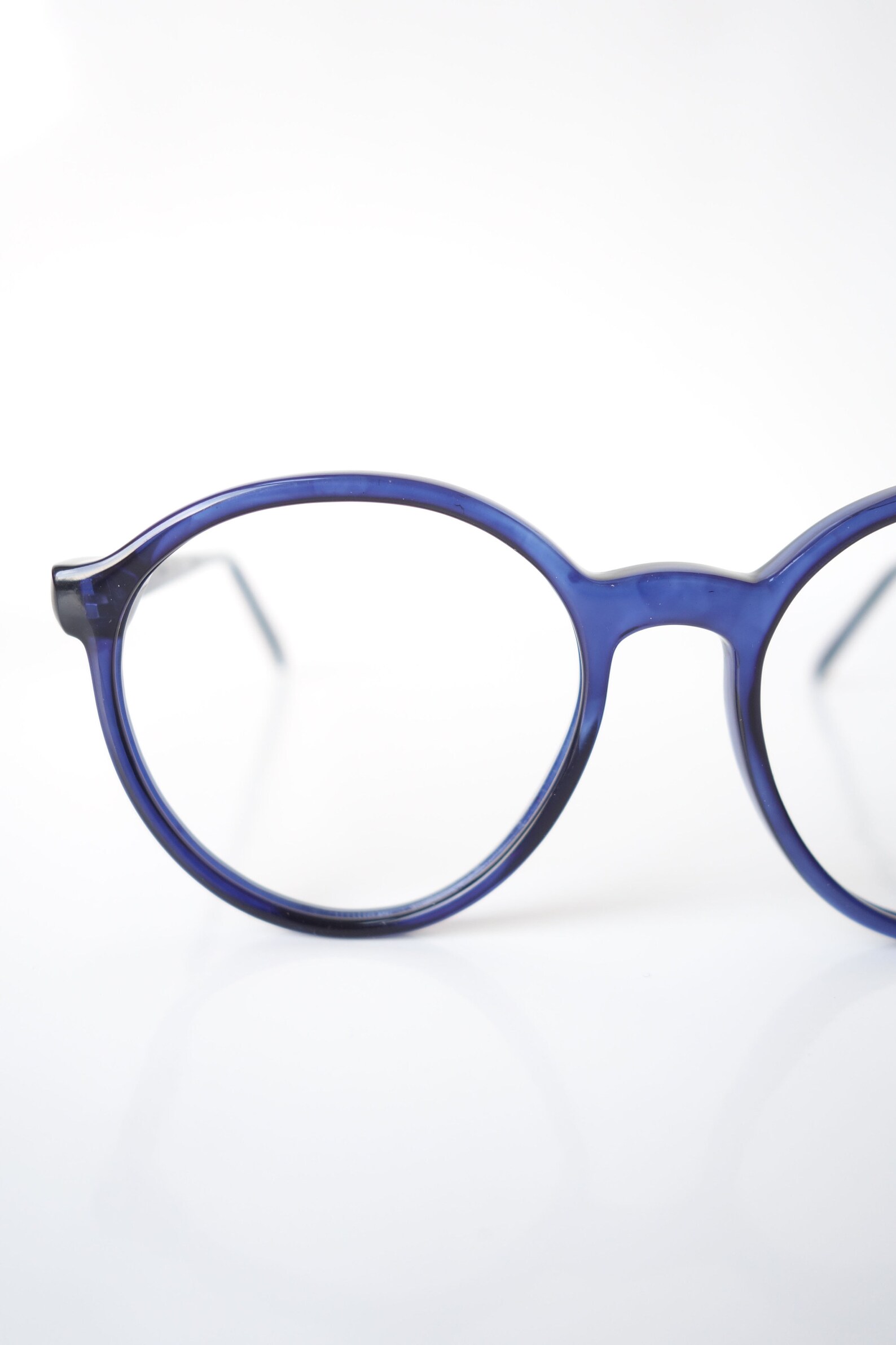 Vintage Blue 1960s Eyeglasses Womens Round Cobalt Blue Etsy