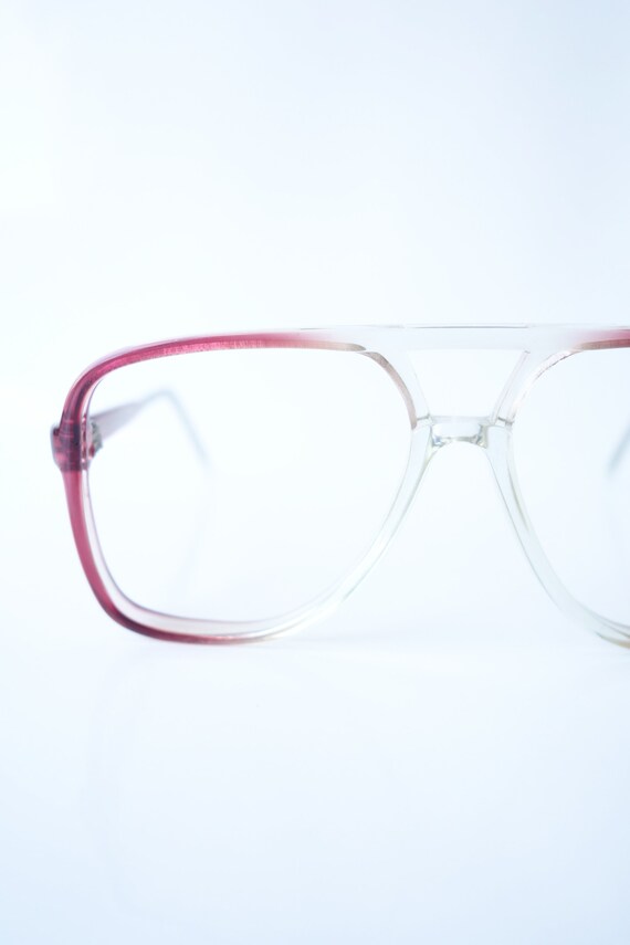 Womens Vintage Aviator Eyeglasses – Clear and Red
