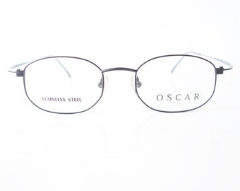 Black Oscar de la Renta Eyeglasses – Womens Glossy Black Wire Rim Eyeglass Frames – Mens Reading Glasses – NOS Retro Reading Glasses