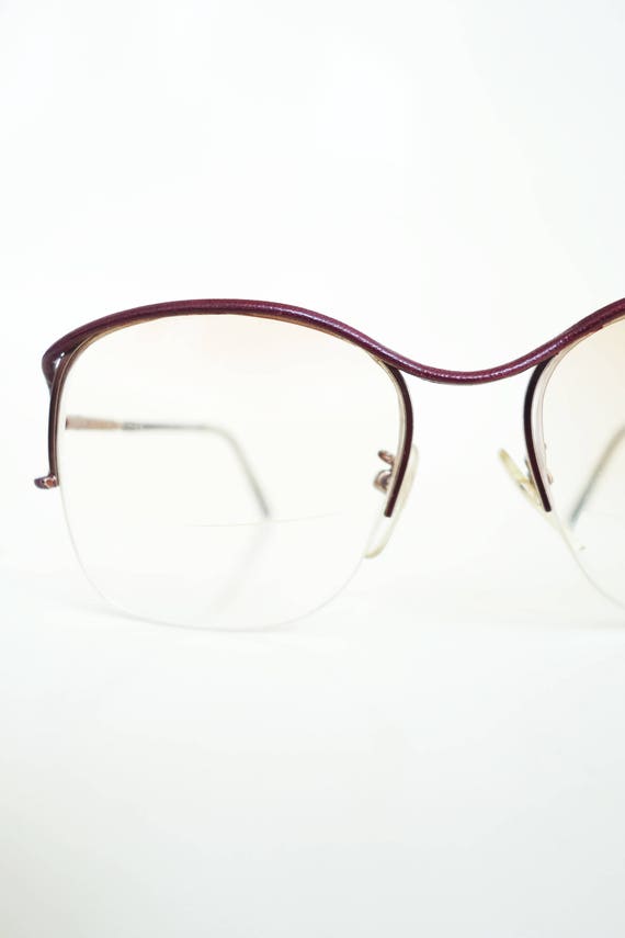 Vintage Tura Eyeglasses - Leather Detail Wire Fra… - image 2