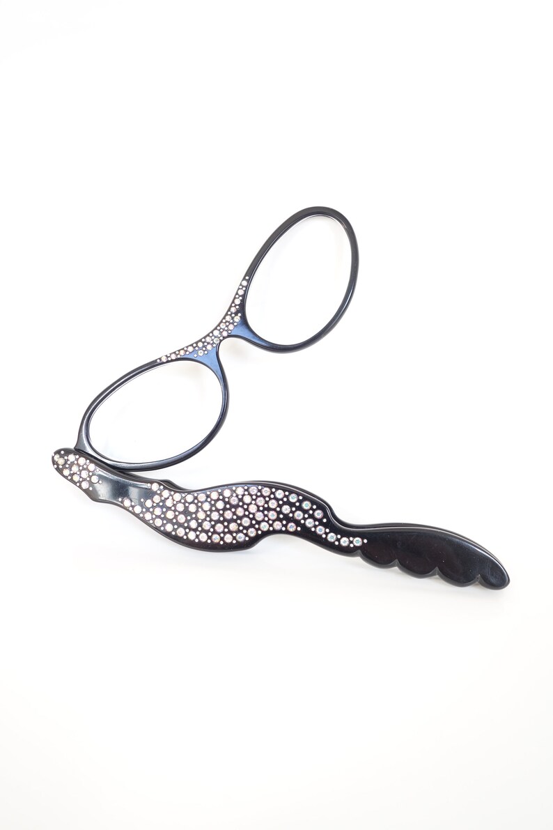 Rhinestone Opera Glasses Folding Crystal Reading Glasses Etsy