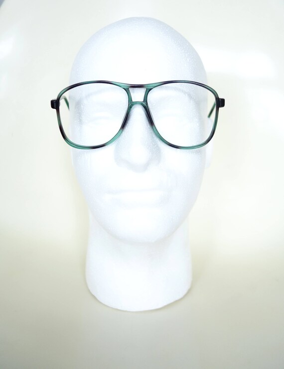1980s Green and Black Aviator Glasses - Mens Retr… - image 7