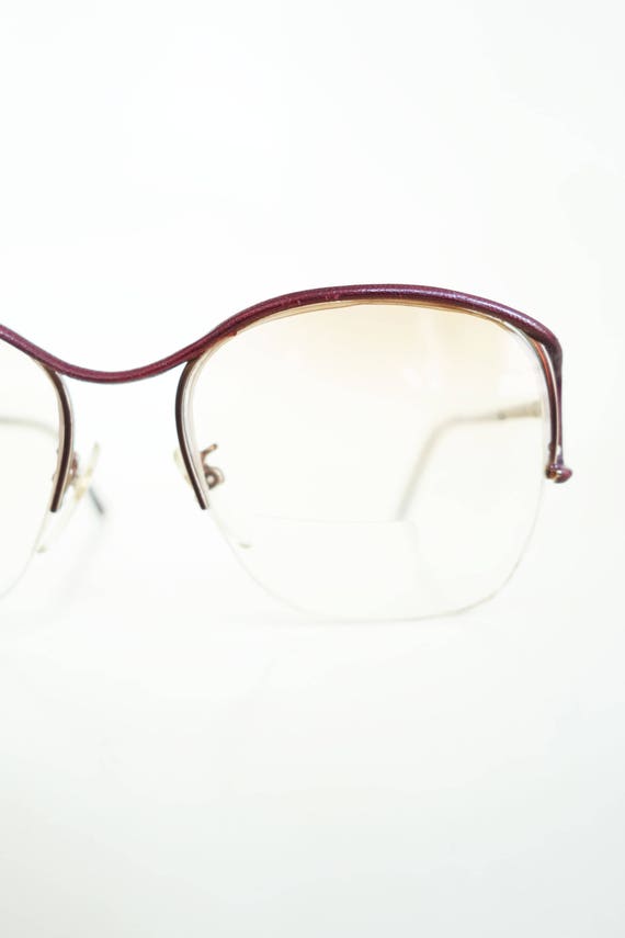 Vintage Tura Eyeglasses - Leather Detail Wire Fra… - image 1