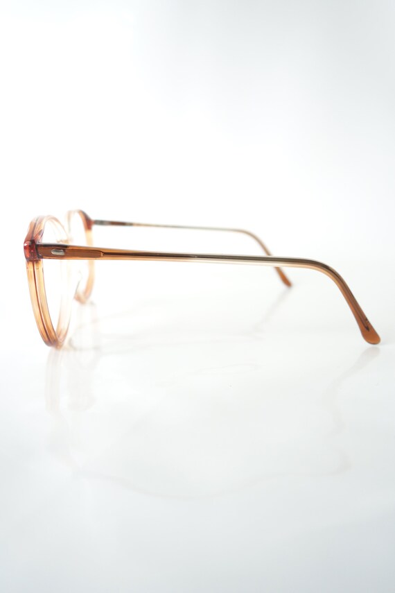 Vintage Round P3 Amber Eyeglasses – 1980s Oversiz… - image 4