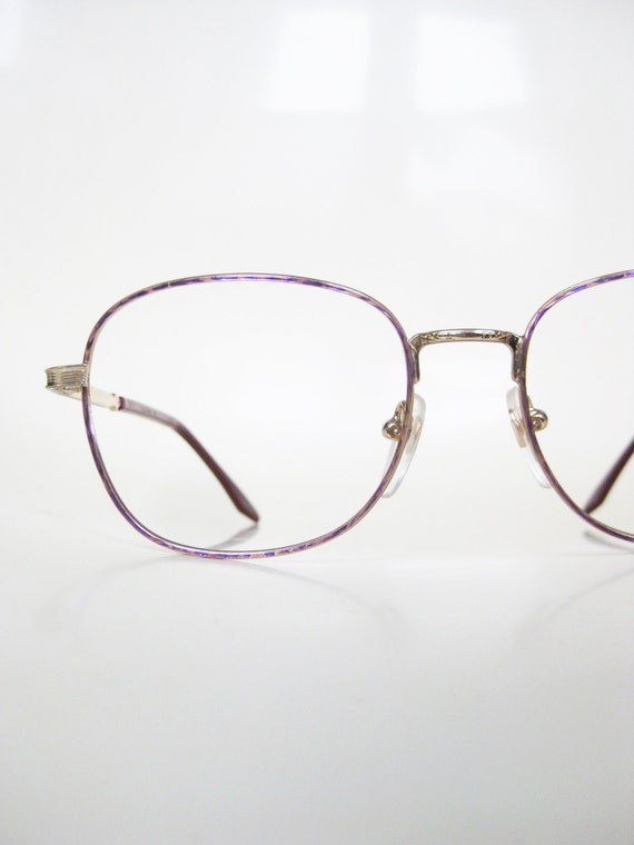 Pink Wire Frame Glasses - Womens Vintage 1980s Ov… - image 1