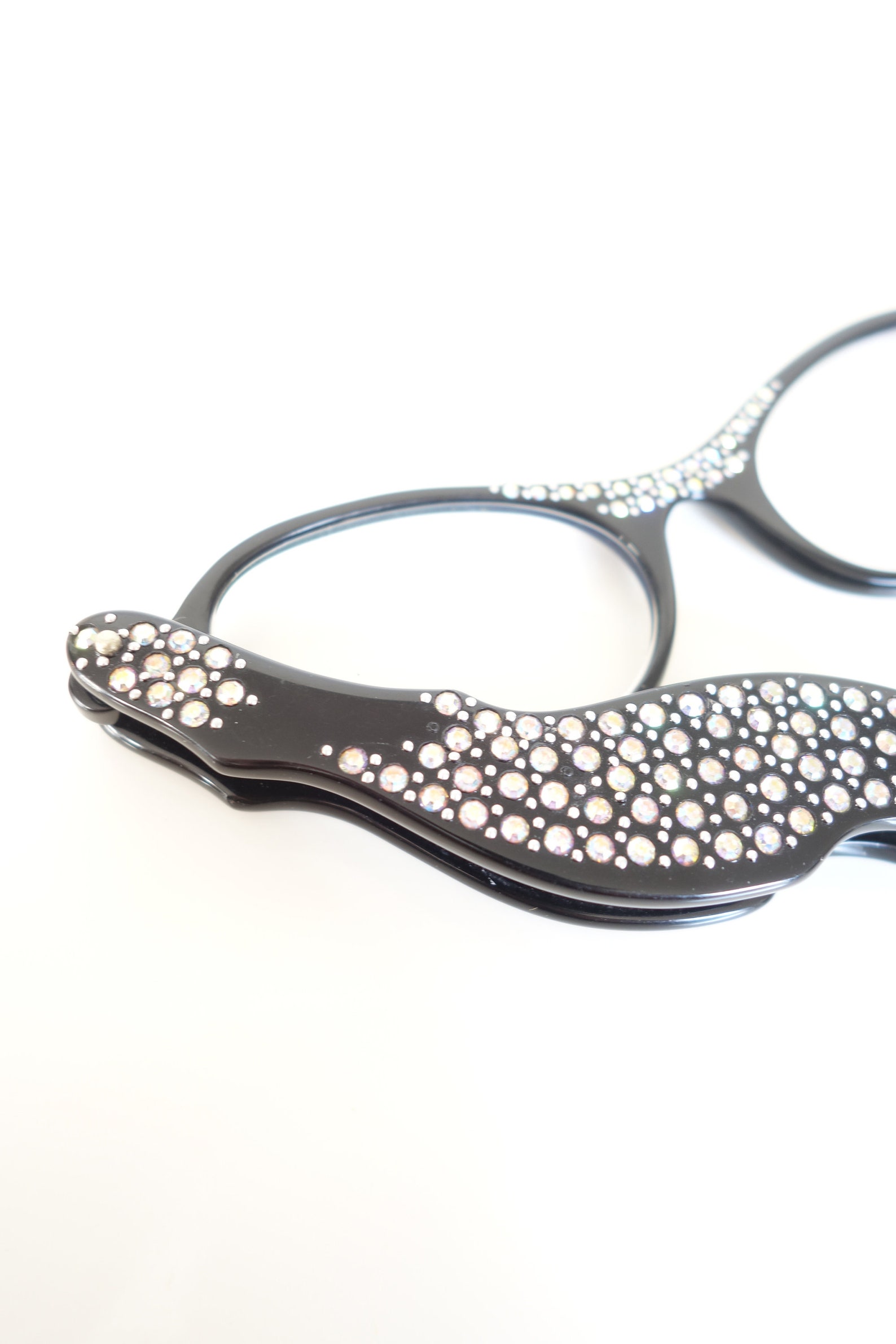 Rhinestone Opera Glasses Folding Crystal Reading Glasses Etsy