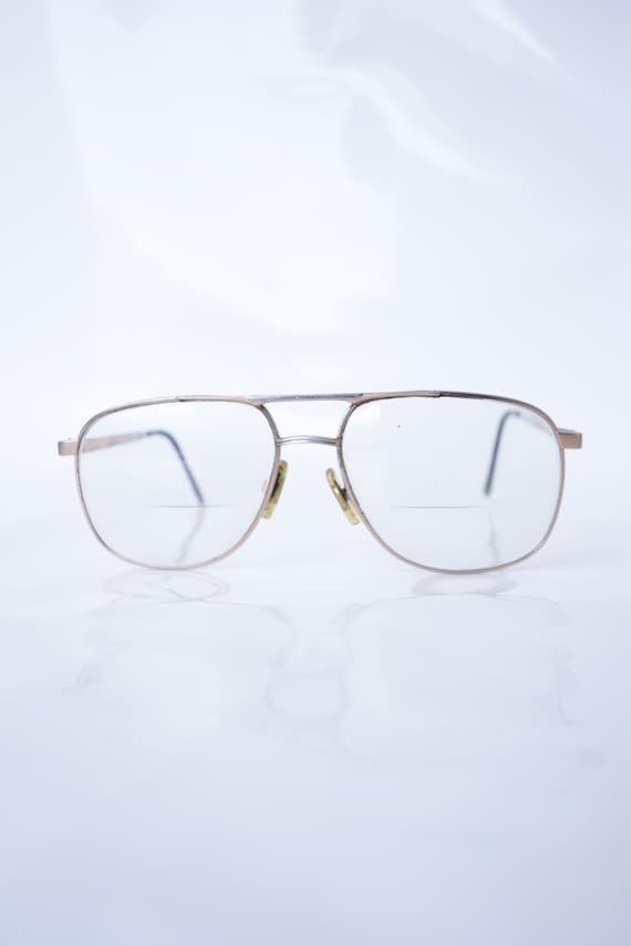 Vintage Mens Gold Wire Frame Glasses – Metallic G… - image 2