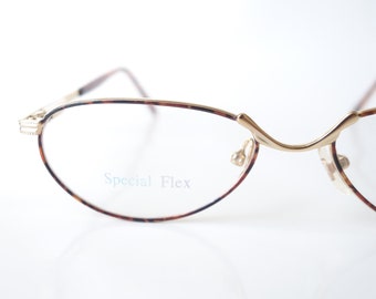 Vintage Tortoiseshell Reading Glasses – Womens Retro Reading Frames – Mens Wire Rim Reading Glasses – Retro 1990s Micro Mini Eyeglasses