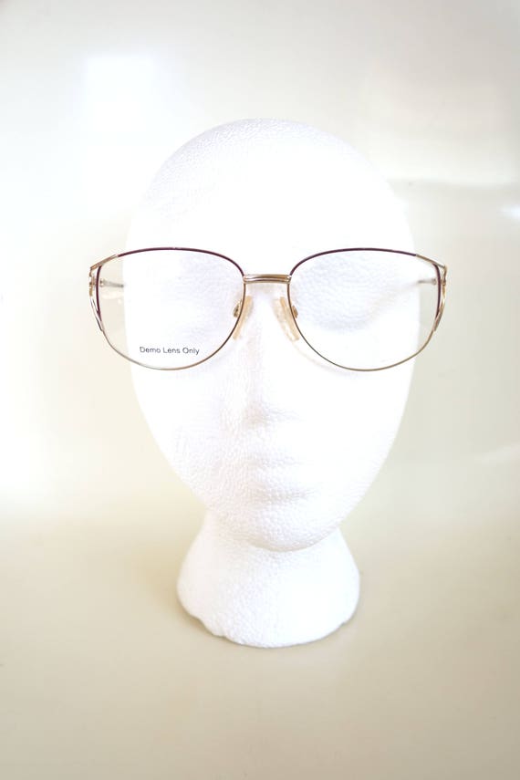 1980s Oversized Glasses - 1980s Huge Dark Red and… - image 7