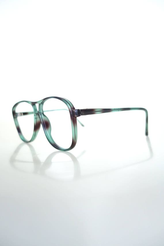 1980s Green and Black Aviator Glasses - Mens Retr… - image 3