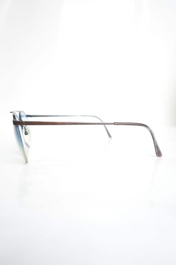 Vintage 1980s Bronze Avaitor Glasses – Mens Round… - image 4