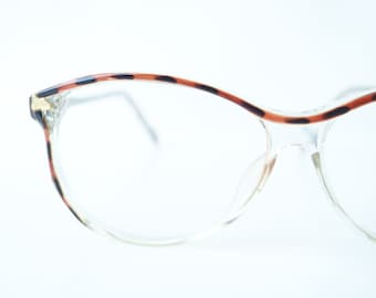 Dames schildpadbrillen – Vintage NOS lenzenvloeistofmonturen – Heldere en schildpad optische monturen – Retro dode inventarisbril uit de jaren 80