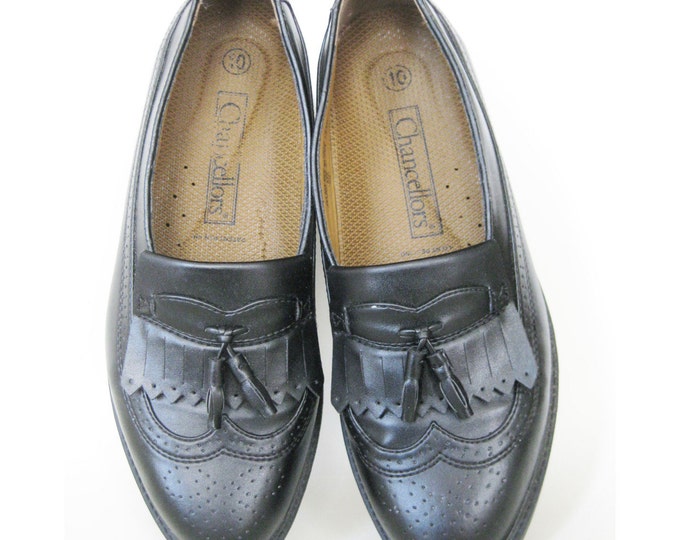 Vintage Men's SPECTATOR Loafer Shoes Ebony Leather 10 Mad Men