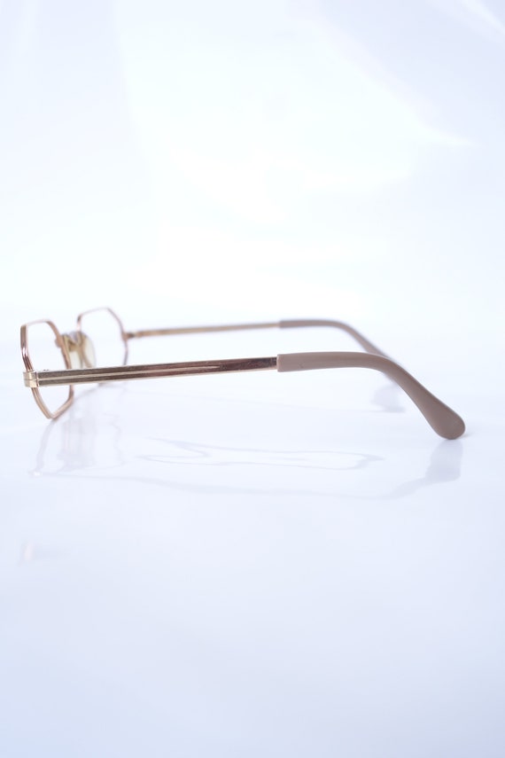 Vintage Hexagon Gold Wire Rim Eyeglasses – Gold W… - image 4