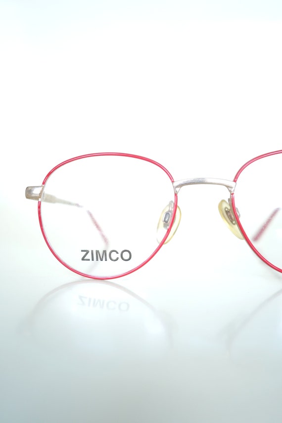 1980s Round Red Glasses - Womens Round Fake Glasse