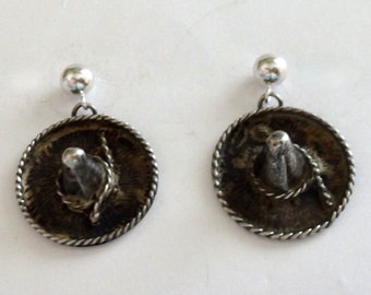 Sterling Silver Sombrero Dangle Earrings