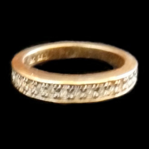 18K Gold Electroplate CZ Wedding/Eternity Band, Size 8