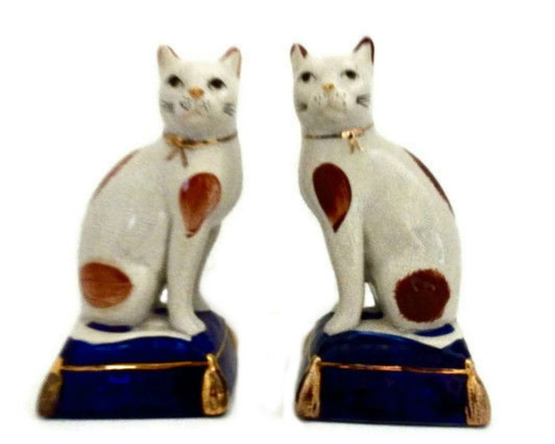 Fitz and Floyd Staffordshire Style Cat Bookends | Etsy
