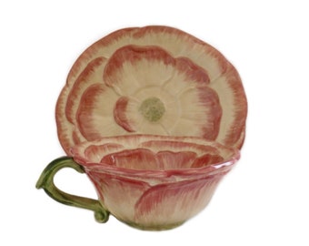 Vintage Pamela Gladding Cabbage Rose Cup and Saucer, Certified International Cottage Rose Collection,  Hard to Find